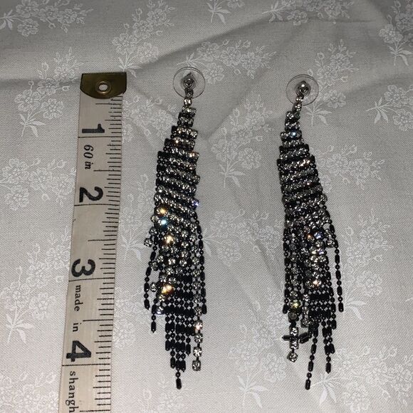 Rhinestone drop earrings  - Picture 7 of 8
